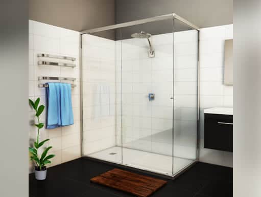 Toughened safety glass marking on a Design Inferno shower screen