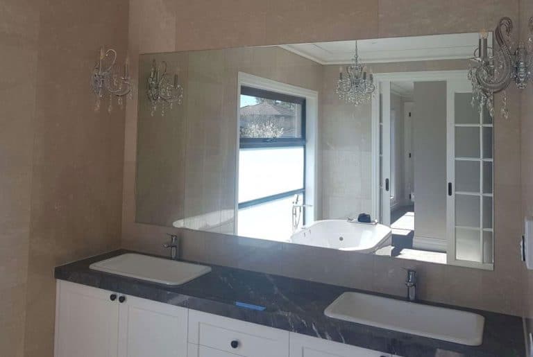 Custom wall mirror made by Design Inferno Glass in Keilor Park