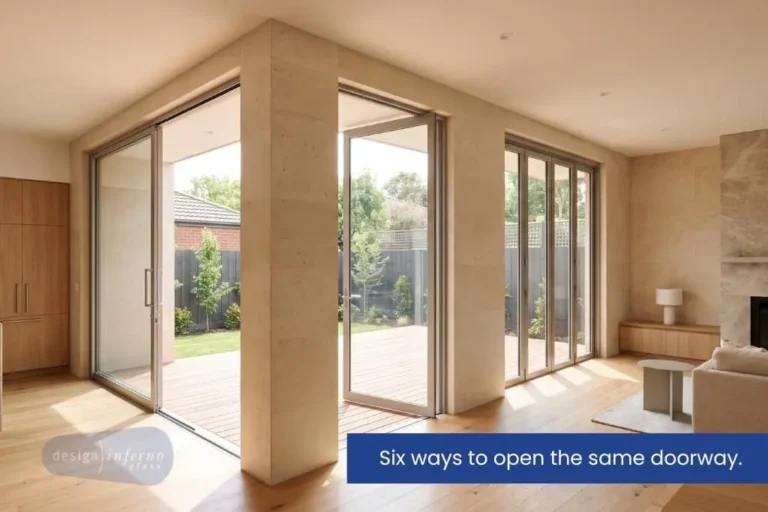 Glass door styles compared in a bright Melbourne home.