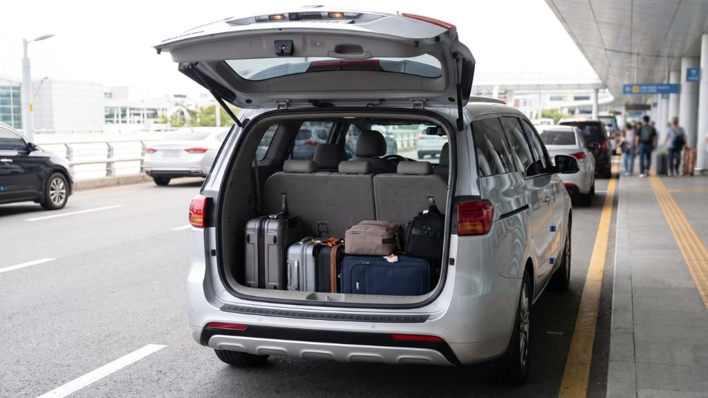 Kia Carnival boot space with third row in use, suited to UberXL work
