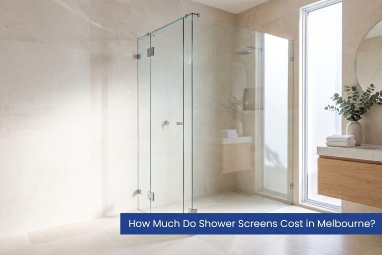 Frameless glass shower screen in a modern Melbourne bathroom